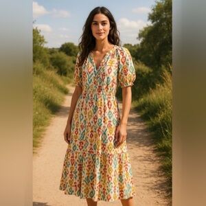 Anthropologie Felipa Ikat Printed Maxi Dress